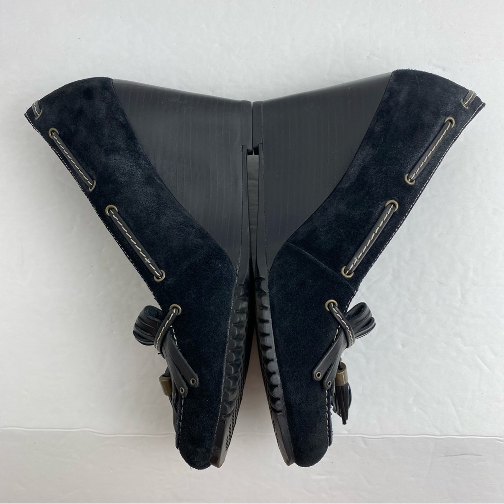 Aerosoles size 7.5 Women’s Black Suede Leather Wedge Heels - Picture 5 of 9